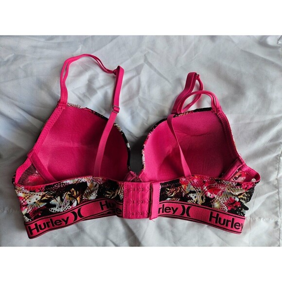 Hurley Push Up Wireless Bra 36B Soft Floral Sty - Picture 2 of 5